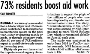 NRS International news printed by Gulf Today on 20th June 2016