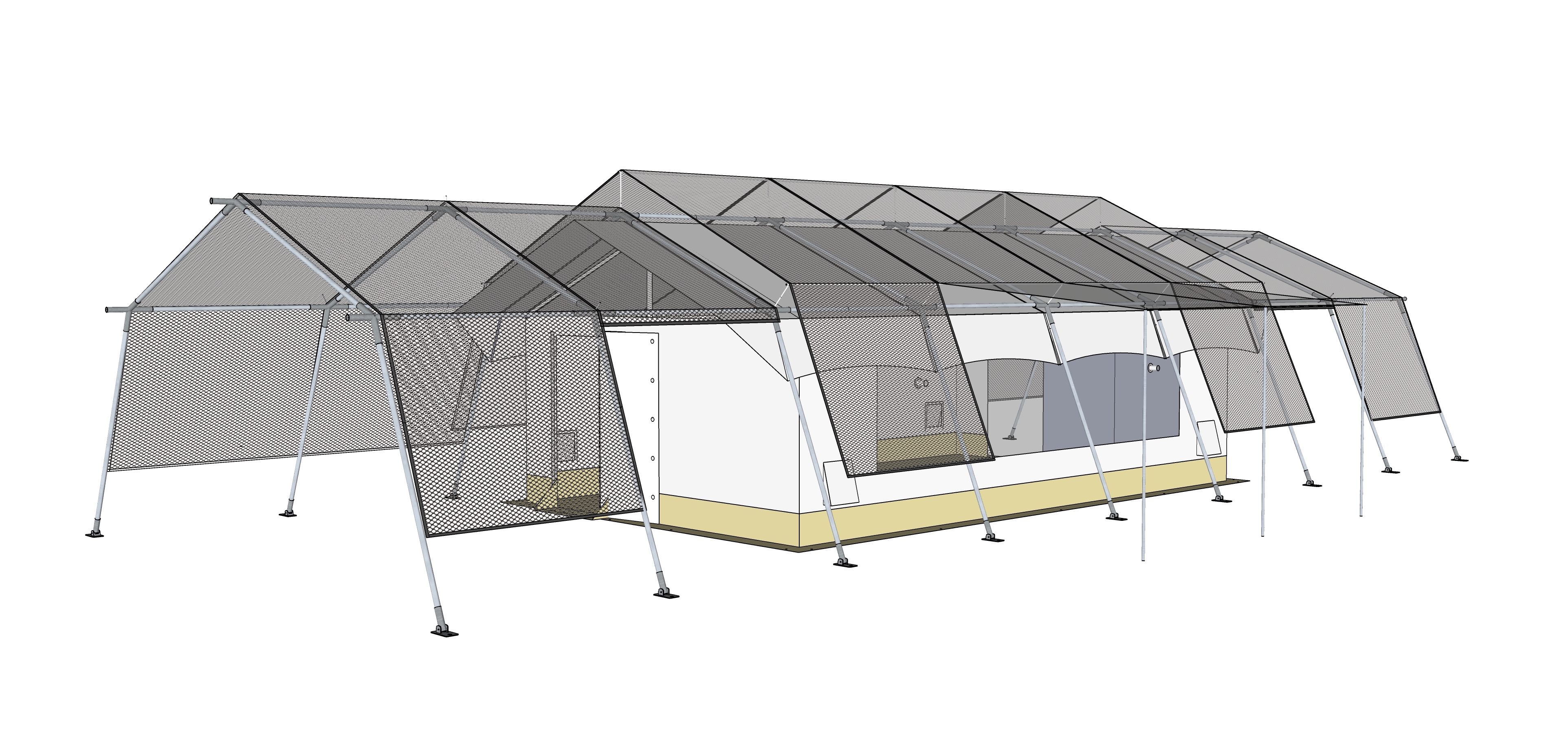 Main tent + extended shade net