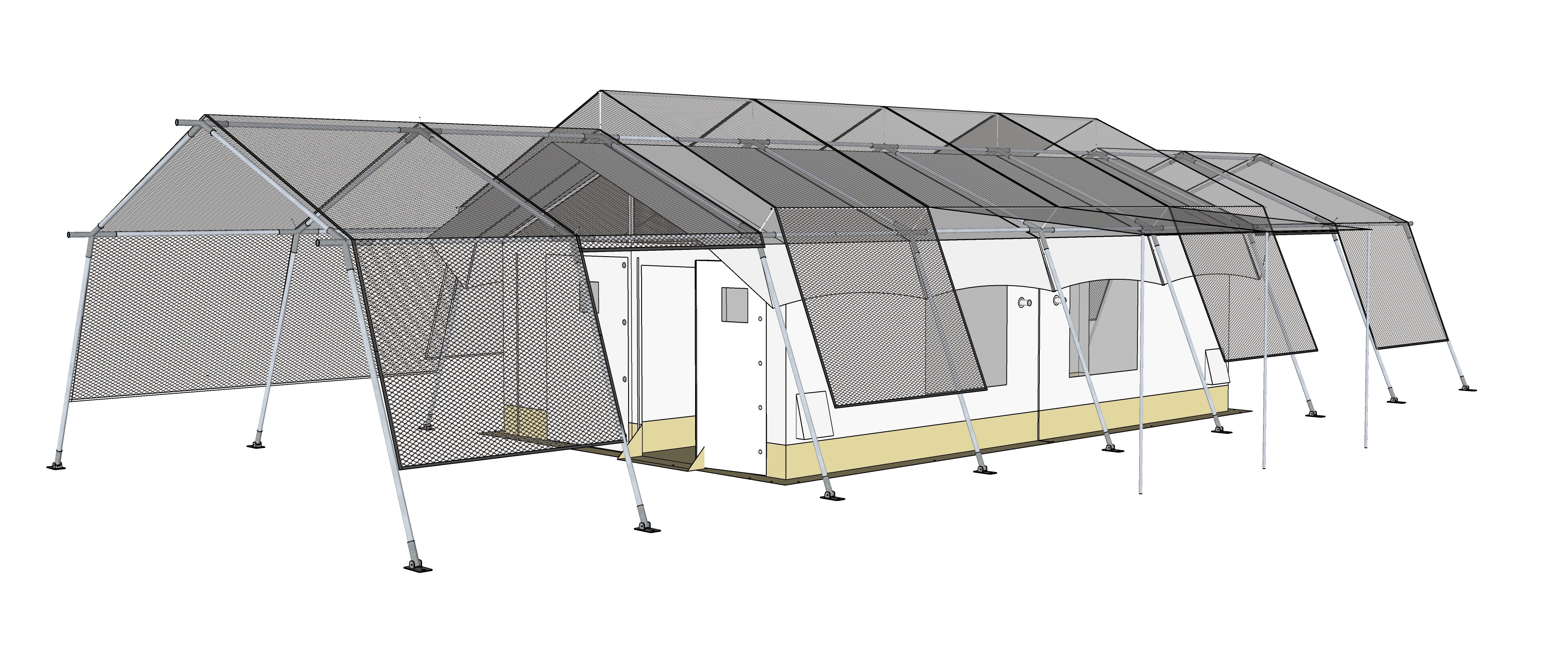 Main tent with multiple patients cabin