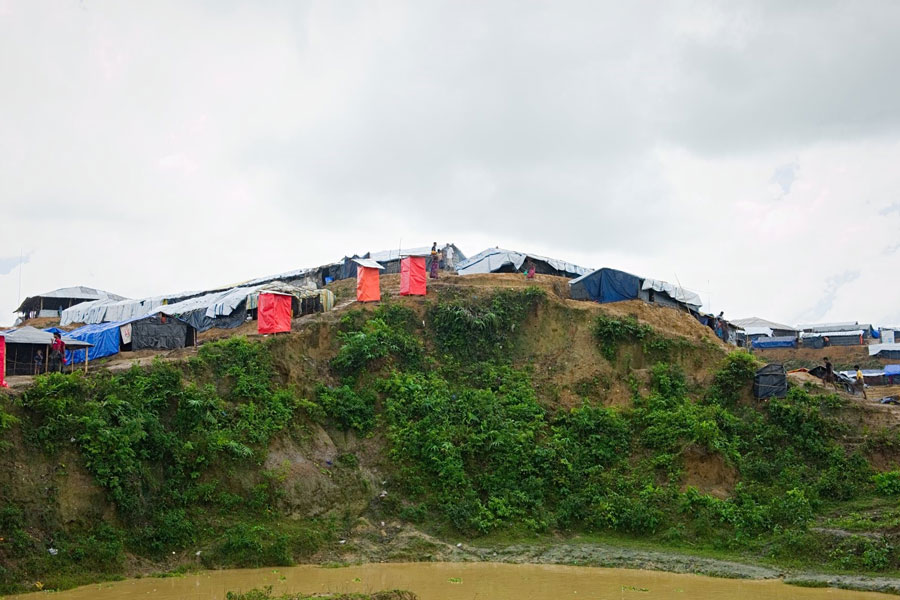 Rohingya refugee camps on hill at Kutupalong camp Bangladesh