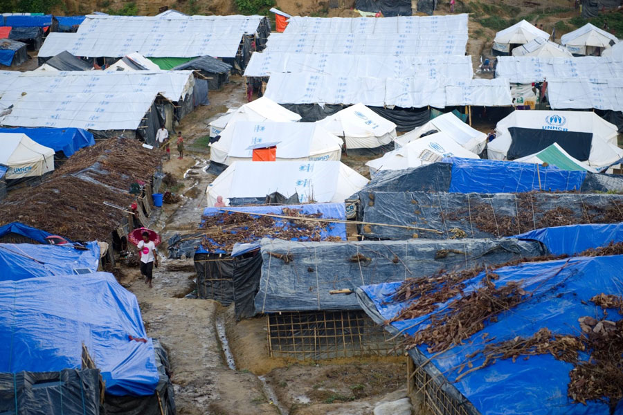 Rohingya refugee tents in Kutupalong Bangladesh