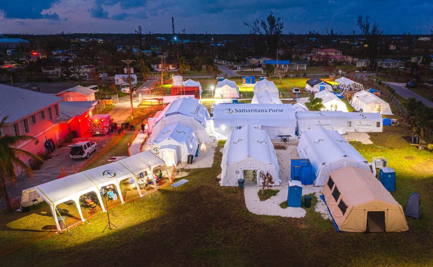 Multi-purpose tents serve as Emergency Field Hospitals