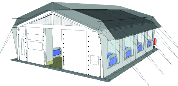 covid-19 isolation cabins medical tent